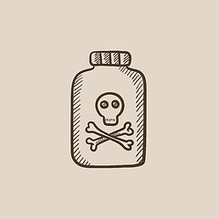 Image showing Bottle of poison sketch icon.