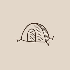 Image showing Tent sketch icon.