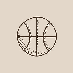 Image showing Basketball ball sketch icon.