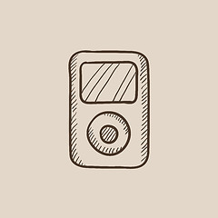 Image showing MP3 player sketch icon.