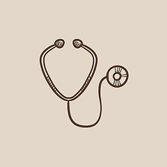 Image showing Stethoscope sketch icon.