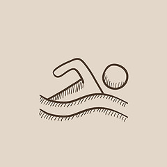 Image showing Swimmer sketch icon.