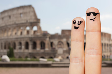 Image showing close up of two fingers with smiley faces