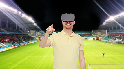 Image showing man in virtual reality headset over football field