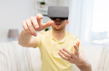 Image showing young man in virtual reality headset or 3d glasses