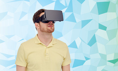 Image showing man in virtual reality headset or 3d glasses