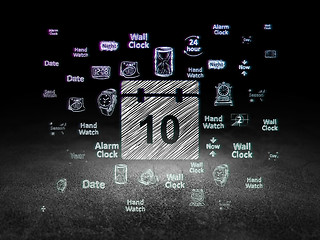 Image showing Time concept: Calendar in grunge dark room