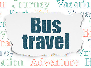 Image showing Tourism concept: Bus Travel on Torn Paper background