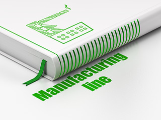 Image showing Manufacuring concept: book Industry Building, Manufacturing Line on white background