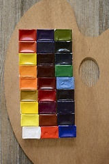Image showing watercolor paint and palette