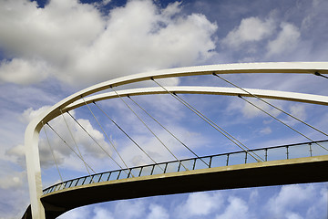 Image showing pedestrian bridge against the blue sky