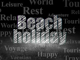 Image showing Travel concept: Beach Holiday in grunge dark room