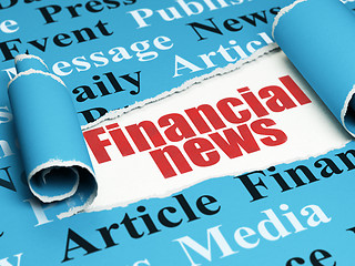 Image showing News concept: red text Financial News under the piece of  torn paper