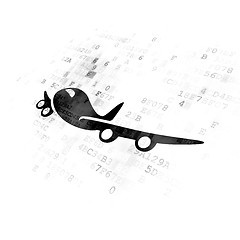 Image showing Vacation concept: Airplane on Digital background