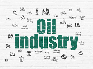 Image showing Manufacuring concept: Oil Industry on wall background