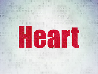 Image showing Healthcare concept: Heart on Digital Data Paper background