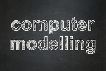 Image showing Science concept: Computer Modelling on chalkboard background