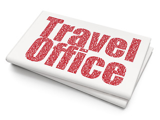 Image showing Vacation concept: Travel Office on Blank Newspaper background