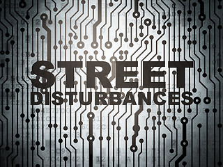 Image showing Politics concept: circuit board with Street Disturbances