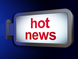 Image showing News concept: Hot News on billboard background