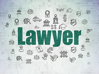 Image showing Law concept: Lawyer on Digital Data Paper background