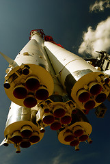 Image showing space rocket Vostok-1 with bicolor filter 