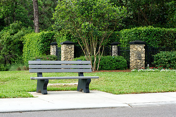 Image showing naples florida park bench bus stop