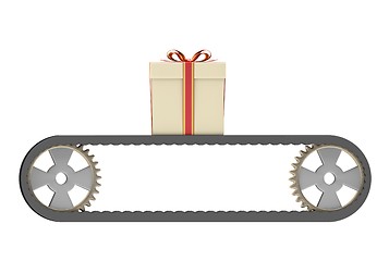 Image showing conveyer belt and gift