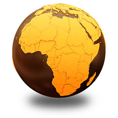 Image showing Africa on chocolate Earth