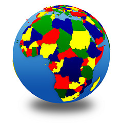 Image showing Africa on political model of Earth