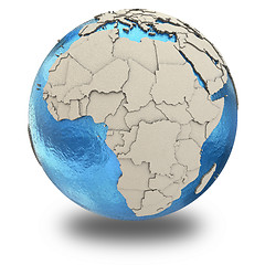 Image showing Africa on model of planet Earth