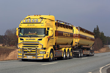 Image showing Customized Yellow Scania Tank Truck 