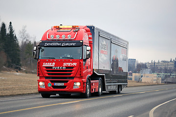 Image showing Red Iveco Semi on CaseIH Red Power Tour