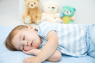 Image showing Cute little boy is sleeping