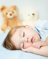 Image showing Little boy is sleeping