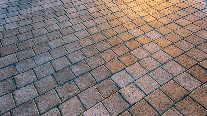 Image showing Stone sidewalk closeup photo