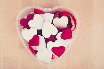 Image showing valentine\'s wooden hearts