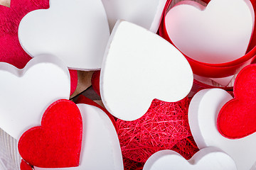 Image showing valentine\'s wooden hearts