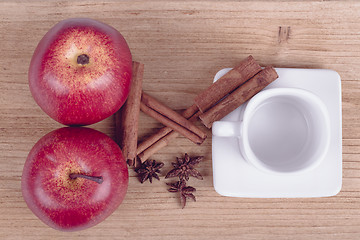 Image showing apple cinnamon and empty cup