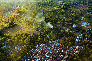 Image showing view of the Manado city from the plane