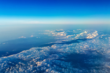 Image showing Big white cloud and blue sky background