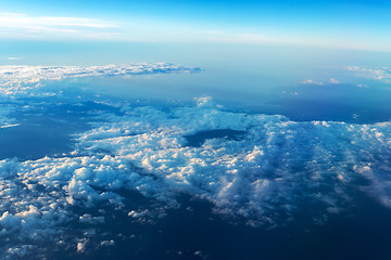 Image showing Big white cloud and blue sky background