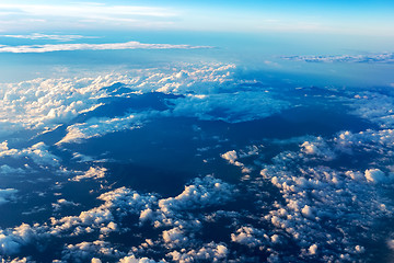 Image showing Big white cloud and blue sky background