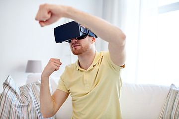 Image showing young man in virtual reality headset or 3d glasses