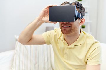 Image showing young man in virtual reality headset or 3d glasses