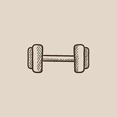 Image showing Dumbbell sketch icon.