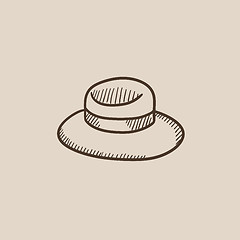 Image showing Summer hat sketch icon.