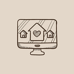 Image showing Smart house technology sketch icon.