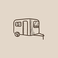 Image showing Caravan sketch icon.