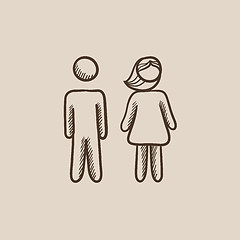 Image showing Couple sketch icon.